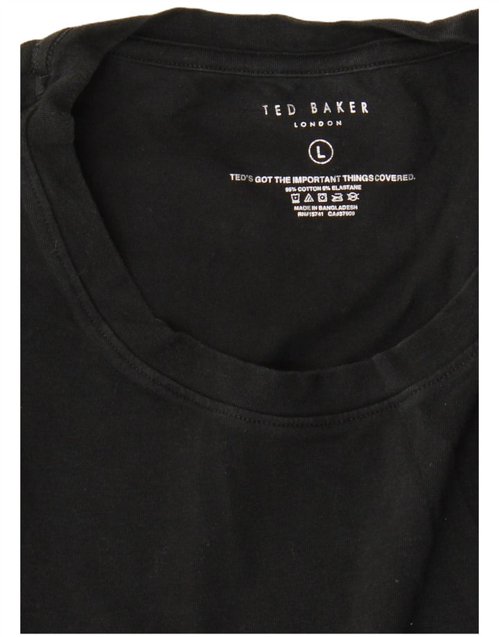 Ted Baker Ανδρικό T-Shirt Top μεγάλο μαύρο βαμβακερό