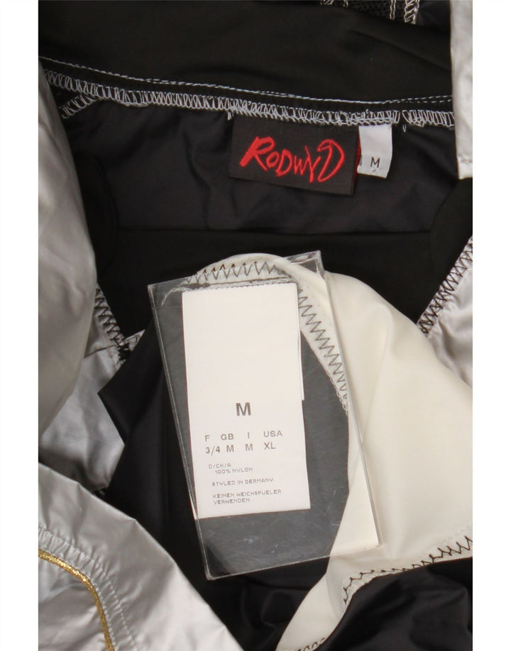 Ανδρικό vintage γραφικό πουλόβερ μπουφάν βροχής UK 38 Medium Silver Colourblock