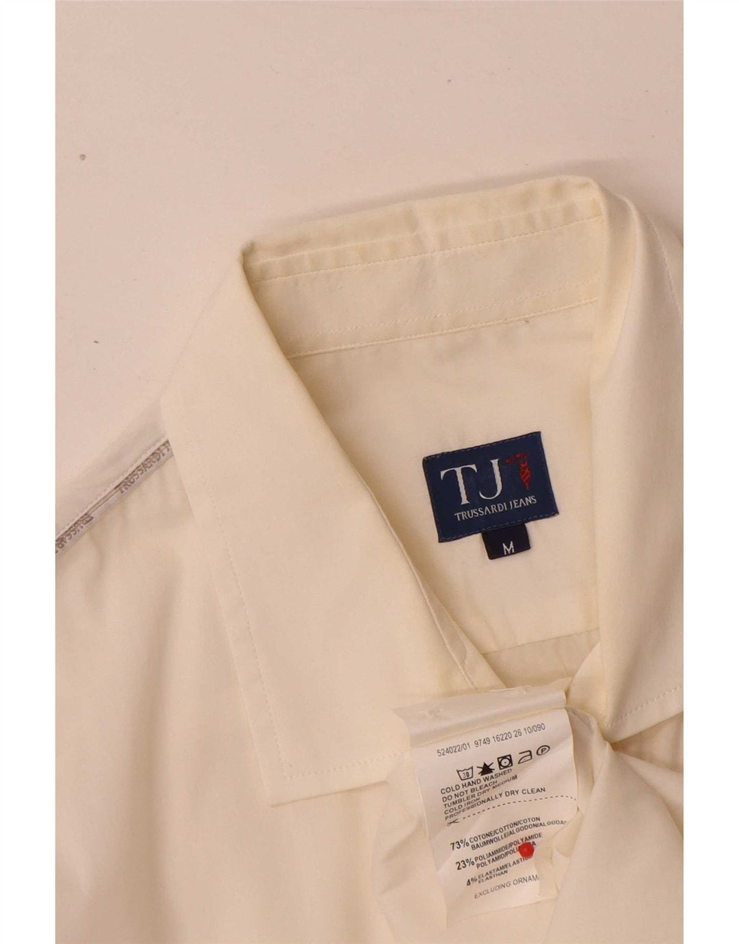 Ανδρικό πουκάμισο Trussardi Jeans, μεσαίο λευκό βαμβακερό