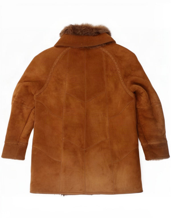 Vintage Γυναικείο Παλτό Shearling UK 16 Large Brown