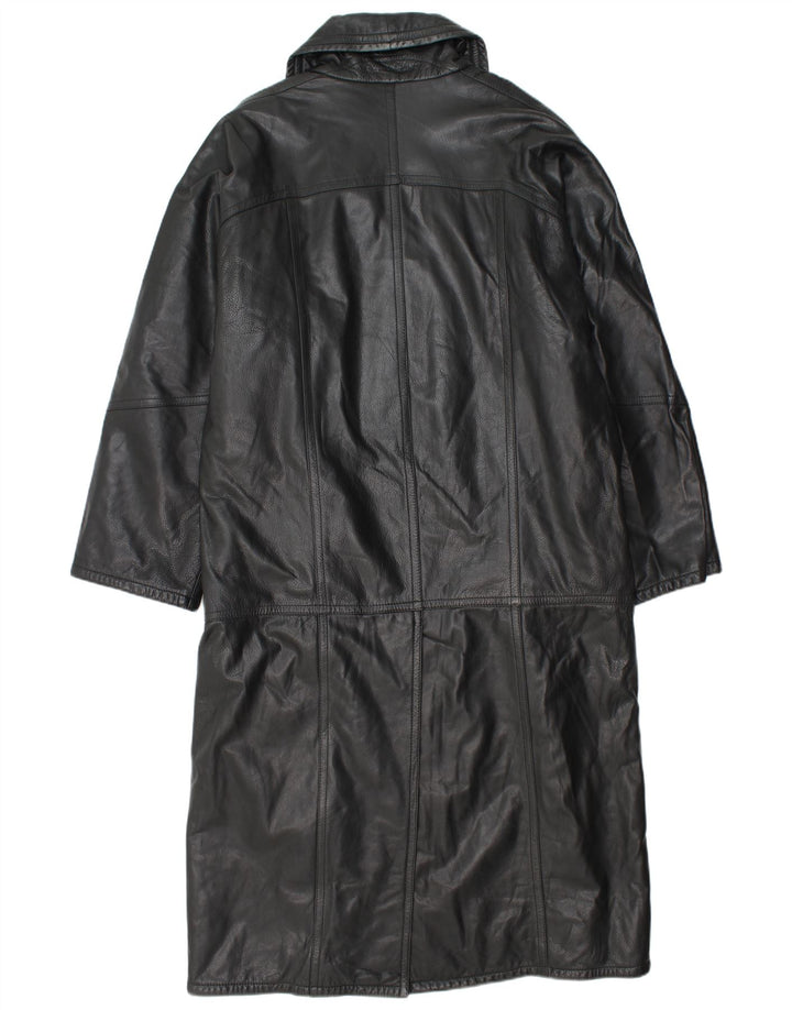 Vittorio Forti Ανδρικό Δερμάτινο Παλτό IT 48 Μεσαίο Μαύρο