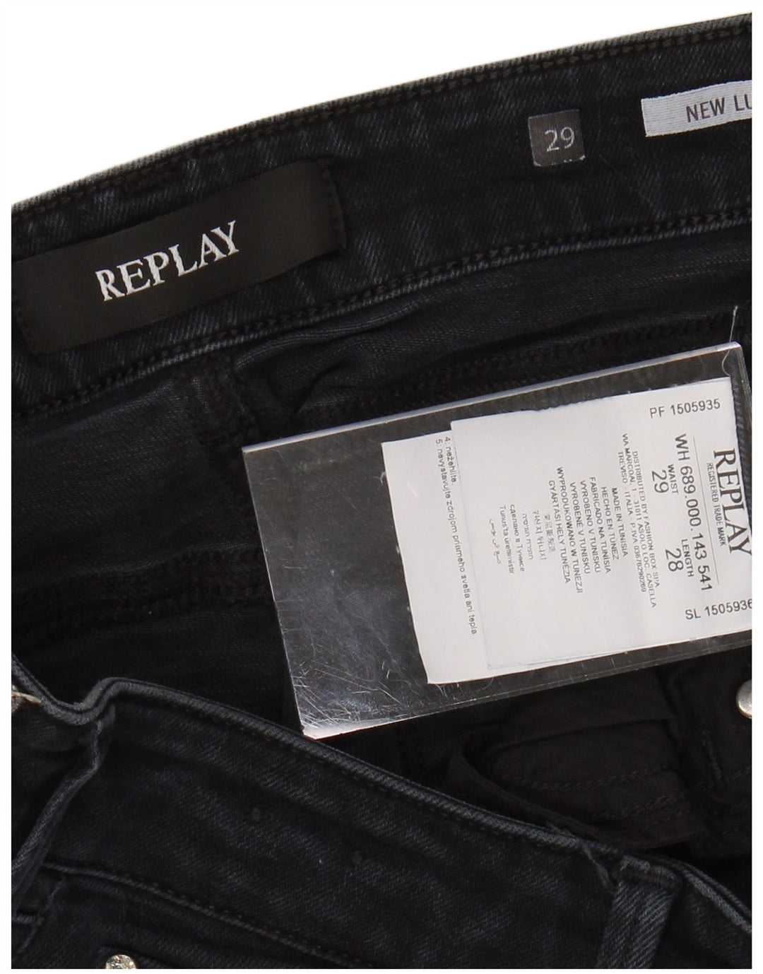 REPLAY Γυναικείο Νέο Luz Skinny Jeans W29 L28 Μαύρο βαμβακερό