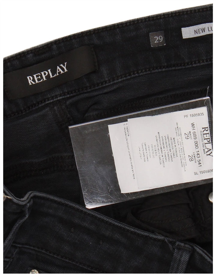 REPLAY Γυναικείο Νέο Luz Skinny Jeans W29 L28 Μαύρο βαμβακερό