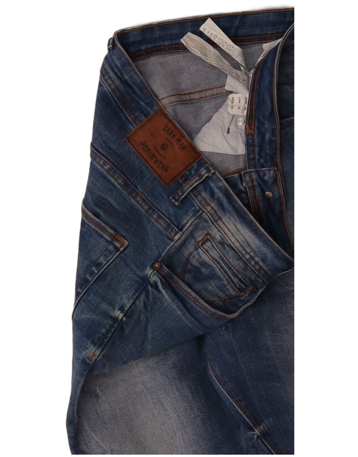 ZARA Ανδρικό Slim Jeans EU 44 Large W34 L31 Blue Cotton