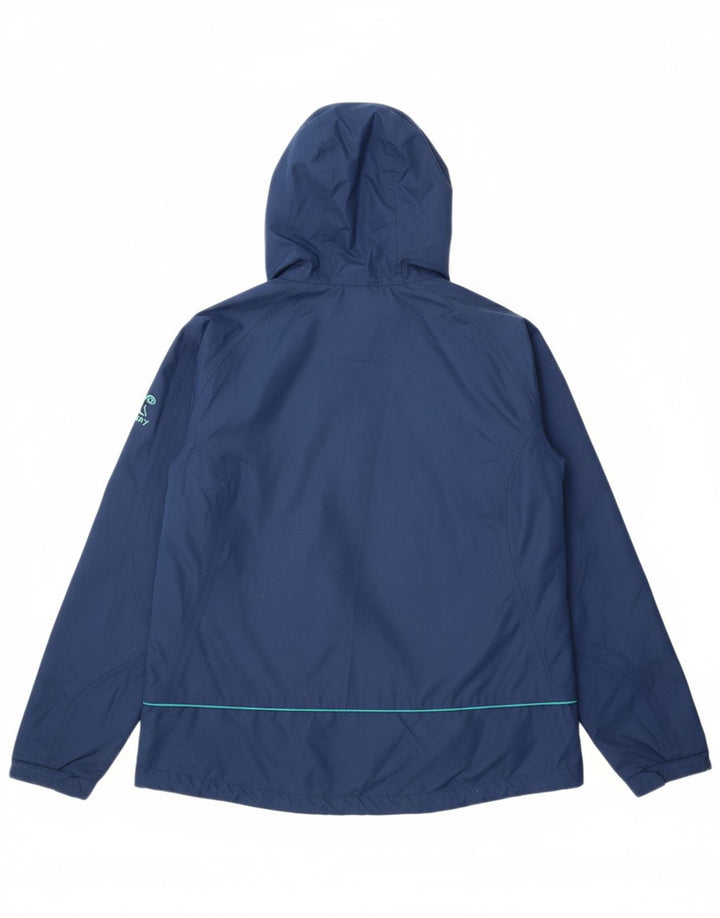 TARGET DRY Womens Hooded Rain Jacket UK 16 Large Navy Blue Polyester