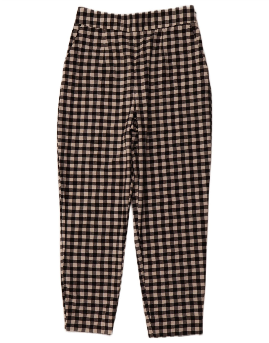 ZARA Γυναικείο κωνικό παντελόνι Chino Medium W28 L26 Μαύρο Gingham Polyester