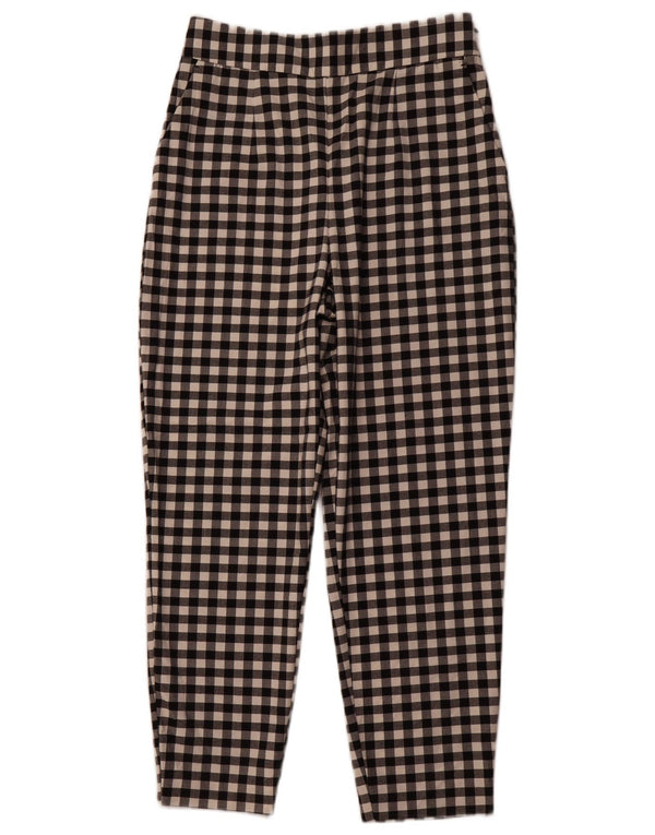 ZARA Γυναικείο κωνικό παντελόνι Chino Medium W28 L26 Μαύρο Gingham Polyester