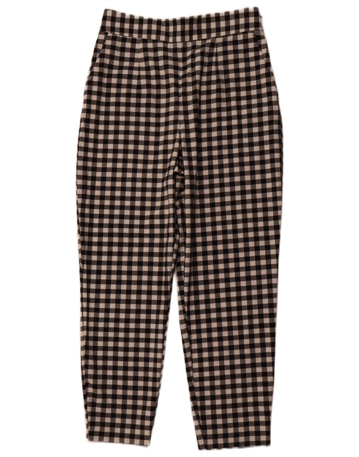 ZARA Γυναικείο κωνικό παντελόνι Chino Medium W28 L26 Μαύρο Gingham Polyester