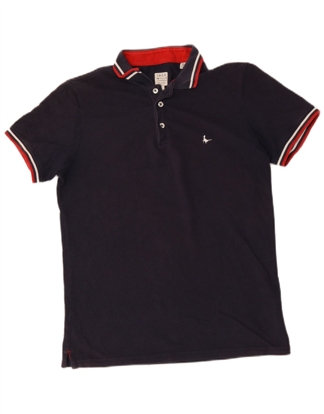 Ανδρικό μπλουζάκι πόλο Jack Wills Μικρό μπλε ναυτικό βαμβακερό