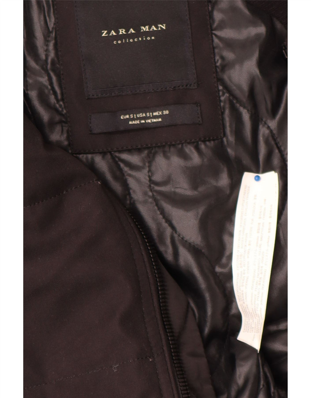 Zara Ανδρικό μπουφάν με επένδυση UK 36 Small Black Polyester