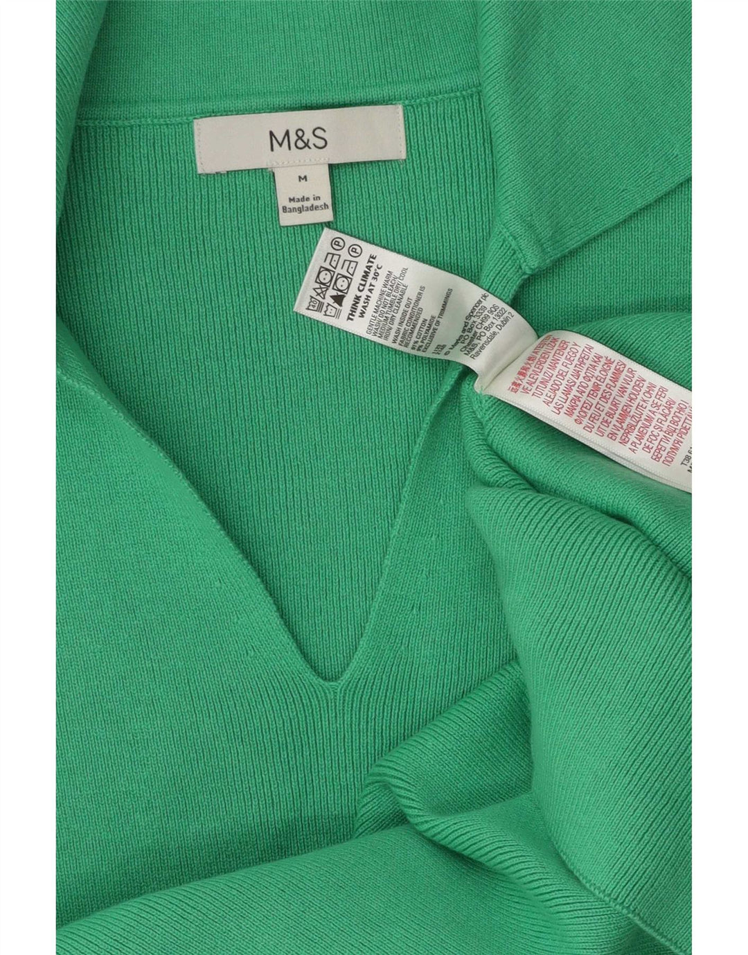 Marks & Spencer Γυναικείο Πόλο Μπλουζάκι UK 12 Μεσαίο πράσινο βαμβακερό