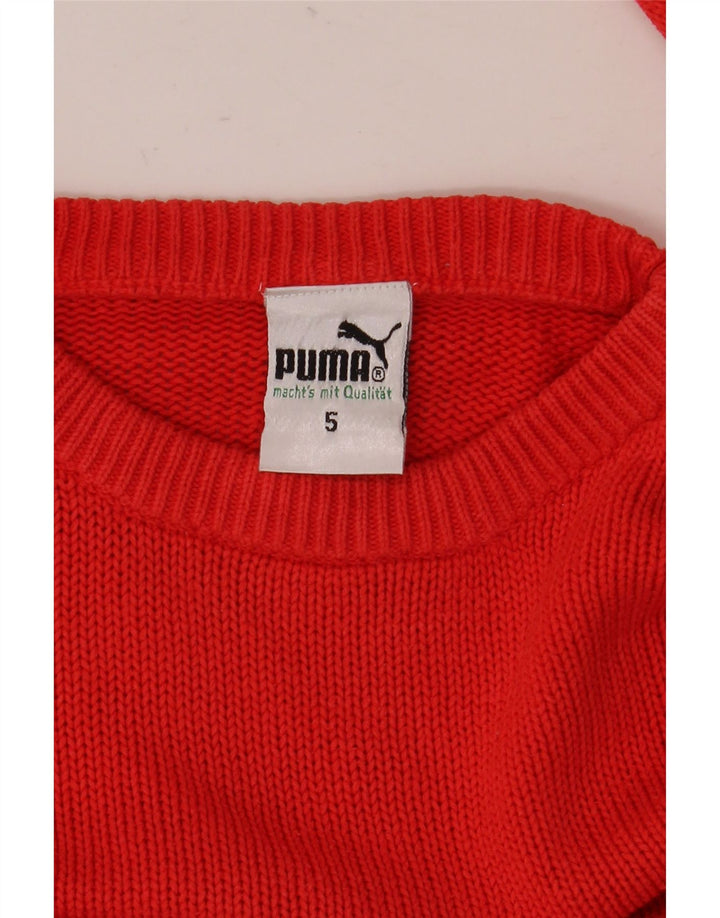 Ανδρικό πουλόβερ Puma με λαιμόκοψη, μικρό κόκκινο βαμβακερό