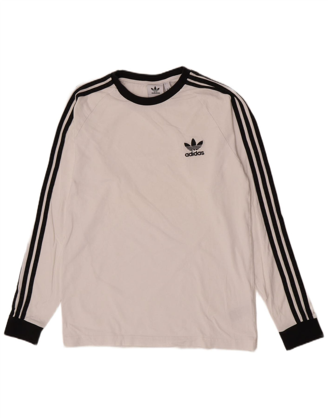 Ανδρικό κανονικό τοπ Adidas με μακρυμάνικο μεσαίο λευκό βαμβακερό