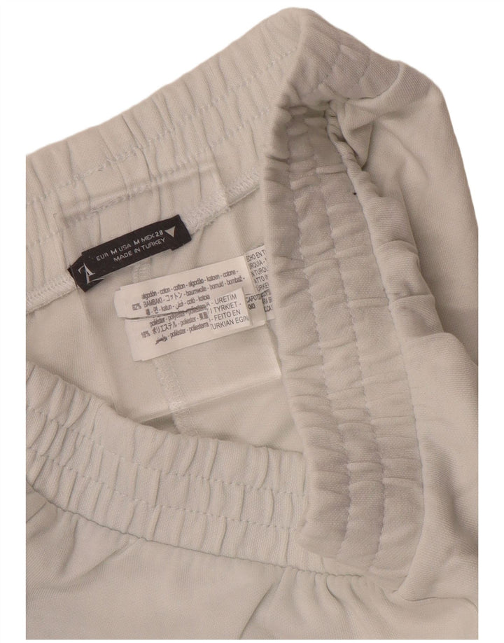 Zara Γυναικεία φόρμα παντελόνι UK 12 μεσαίο λευκό βαμβακερό