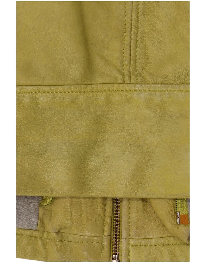 Freaky Nation Γυναικείο Δερμάτινο Μπουφάν UK 10 Small Green Leather