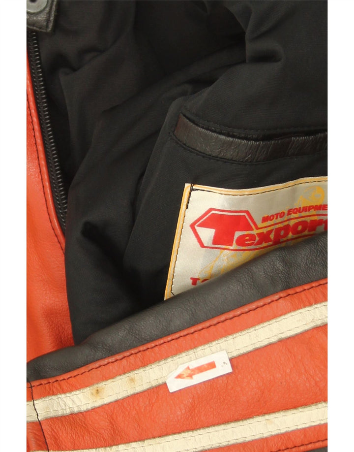 Vintage Γυναικείο Δερμάτινο Μπουφάν Racer IT 52 2XL Red Colourblock