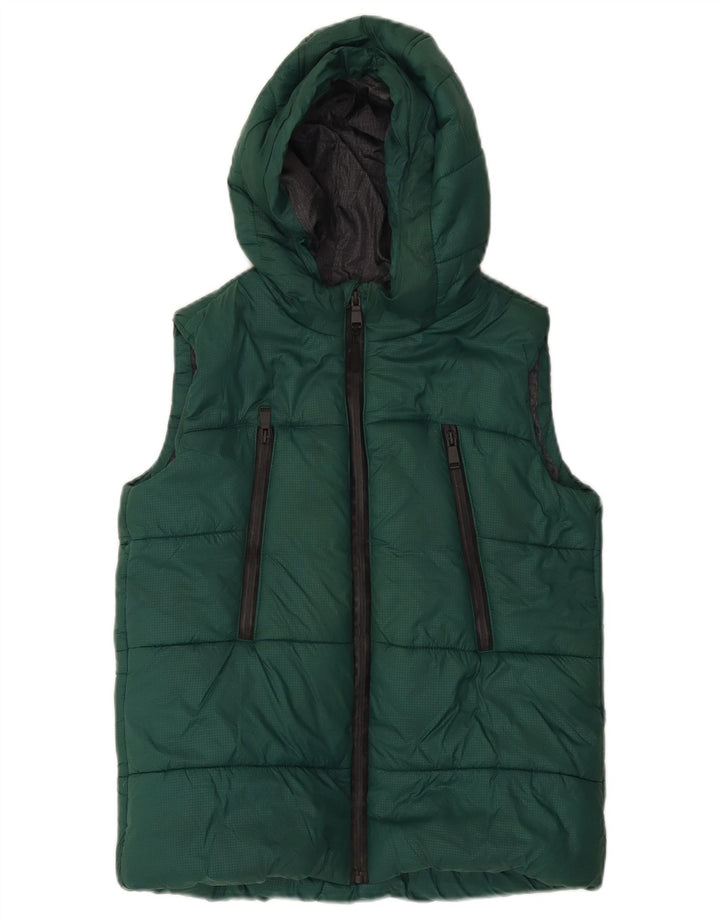 Marks & Spencer Boys Hooded Gilet Gilet 11-12 Years Green Polyester