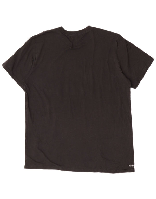 Ανδρικό γραφικό T-Shirt Adidas Climalite Top XL μαύρο πολυεστέρα