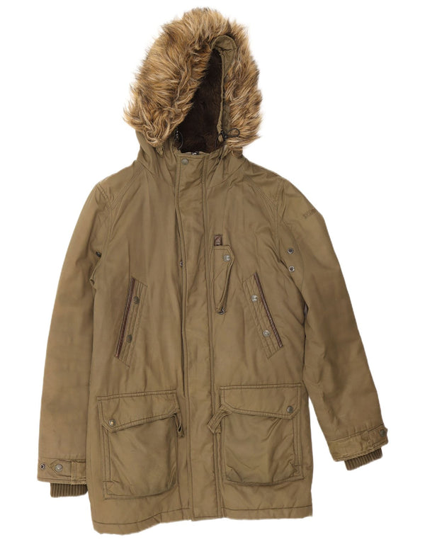 Schott Ανδρικό μπουφάν Sherpa Parka με κουκούλα UK 36 Small Khaki Cotton