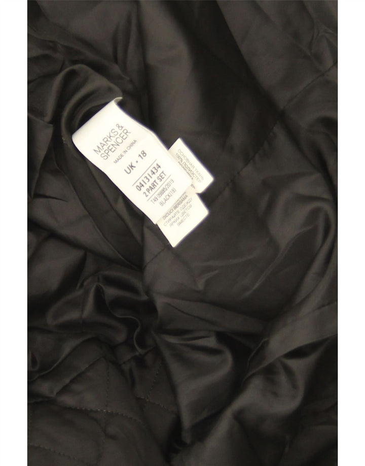 Γυναικείο καπιτονέ πανωφόρι Marks & Spencer UK 18 XL Μαύρο Πολυεστέρας