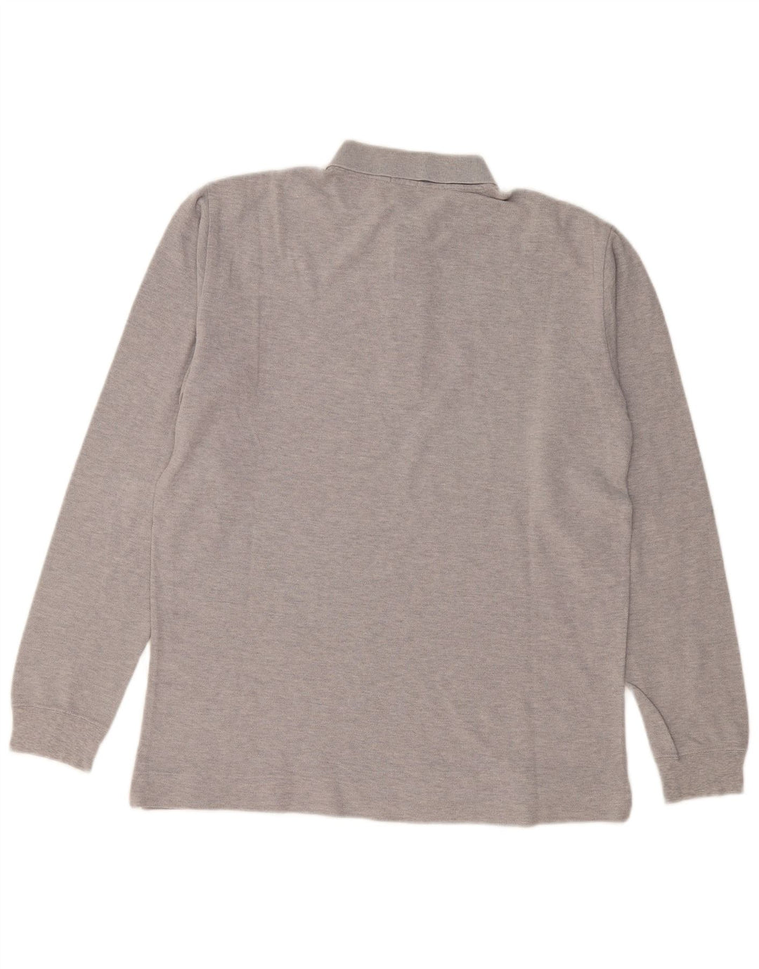 BENETTON Ανδρικό μακρυμάνικο μπλουζάκι πόλο σε μεσαίο γκρι φλιτζάνι