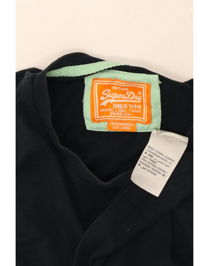 Ανδρικό T-Shirt Superdry Top Large Navy Blue από βαμβάκι