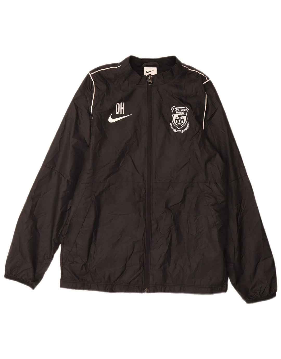 Nike Boys Graphic Rain Jacket 12-13 Years Larg Black Polyester