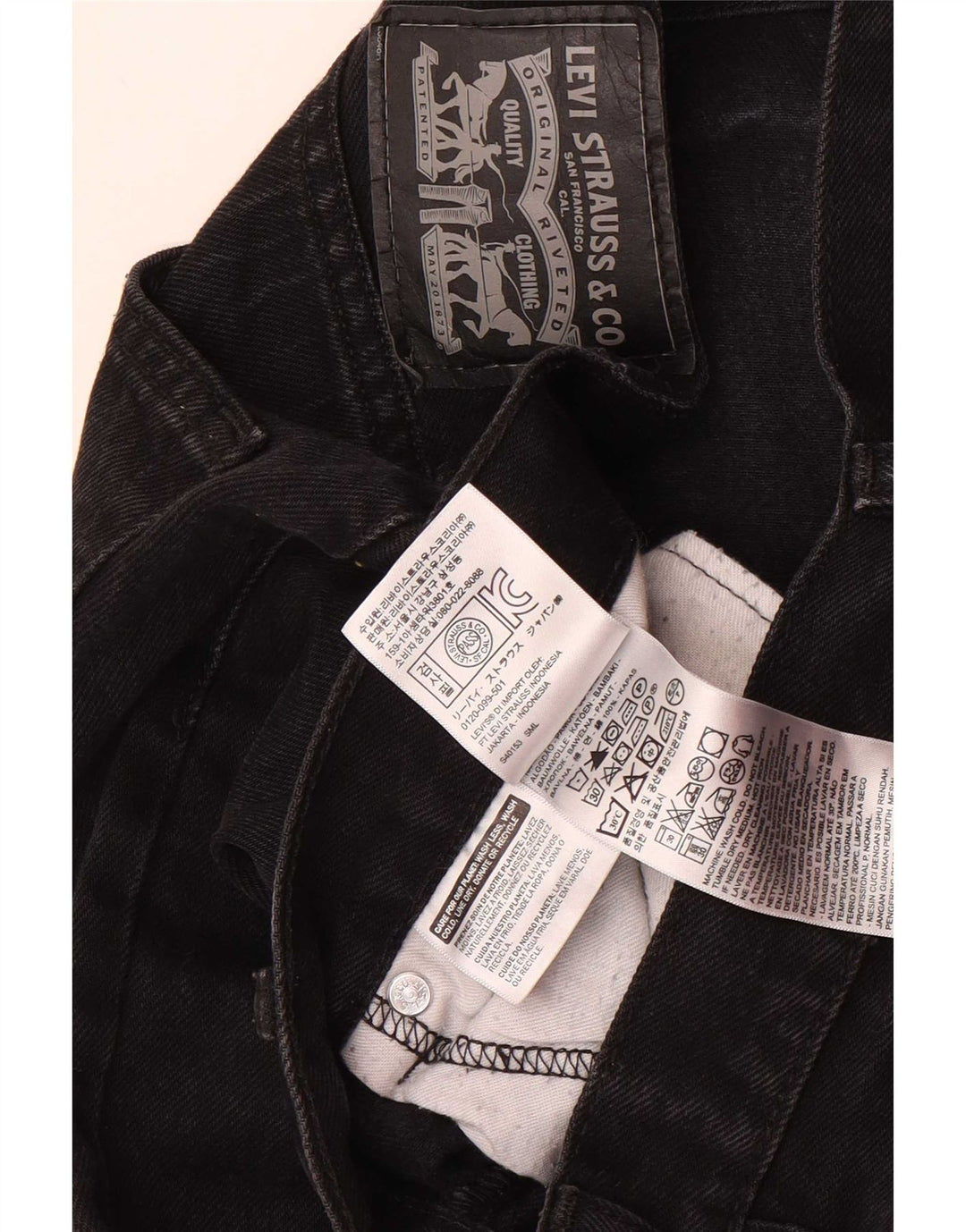 Ανδρικό τζιν Levi's Straight W34 L34 Μαύρο βαμβακερό