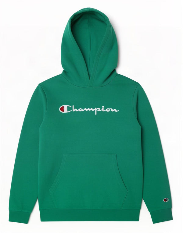 Champion Girls Graphic Hoodie Jumper 13-14 Years XL Green Cotton