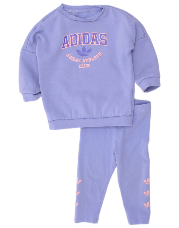 Adidas Baby Girls Graphic Ολόσωμη φόρμα 9-12 μηνών μωβ βαμβακερή