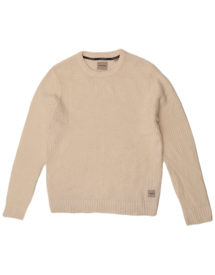Jack & Jones Ανδρικό πουλόβερ με λαιμόκοψη μεγάλο λευκό ακρυλικό