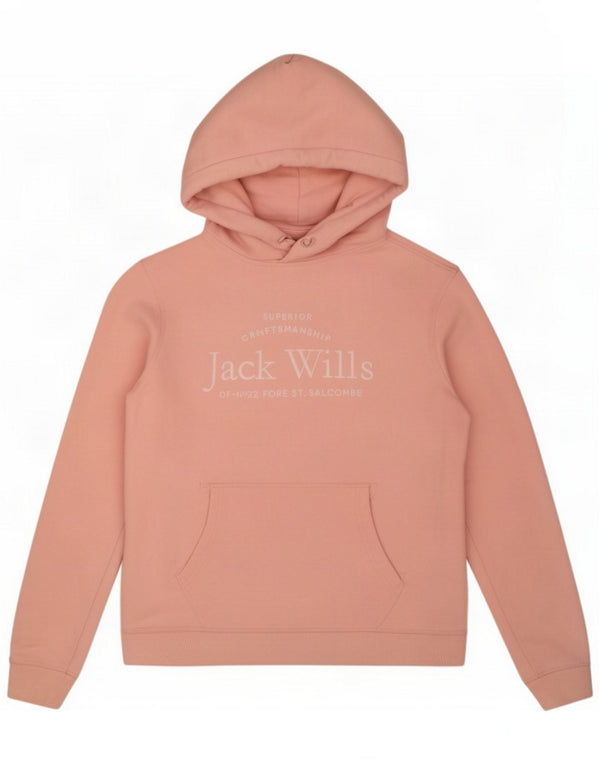Jack Wills Γυναικείο Γραφικό Hoodie Jumper UK 12 Medium Pink Cotton