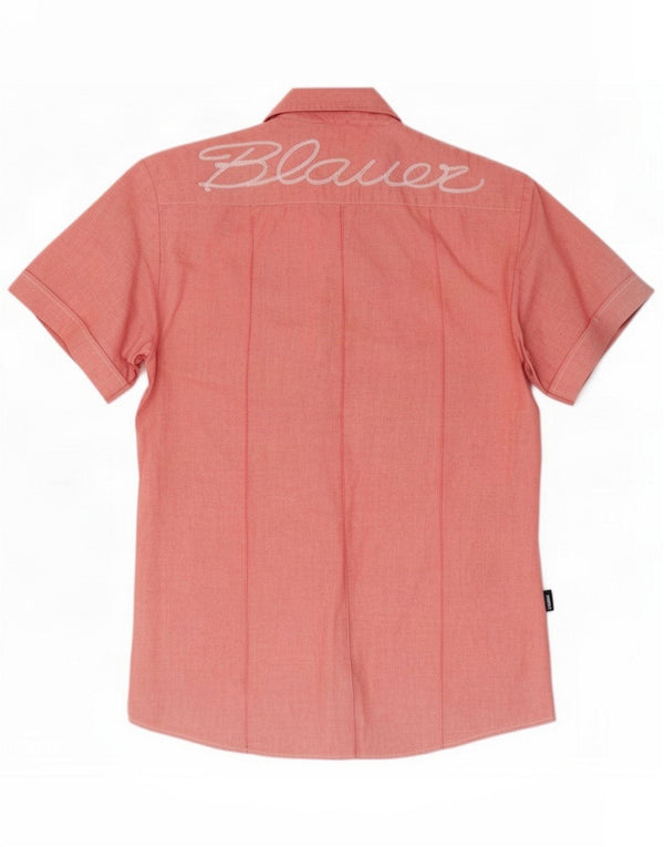 Blauer Mens Graphic Short Sleeve Shirt Large Pink Cotton