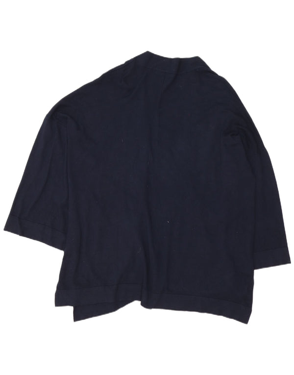 Zara Γυναικείο πουλόβερ 3/4 με μανίκια ζακέτα UK 16 Large Navy Blue