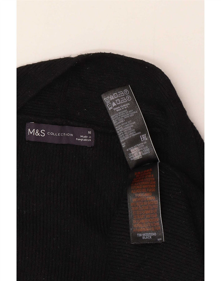 Marks & Spencer Γυναικείο ανοιχτό πουλόβερ UK 18 XL Μαύρο