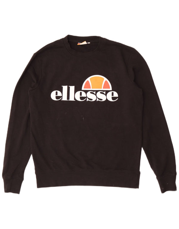 Ανδρικό γραφικό φούτερ Ellesse Jumper Μικρό μαύρο βαμβακερό