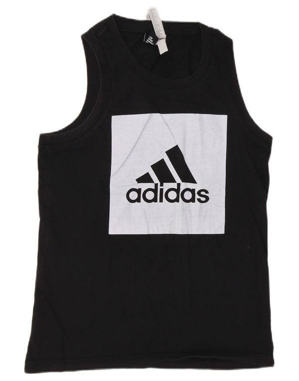 Adidas Mens Graphic Vest Top Small Black Cotton