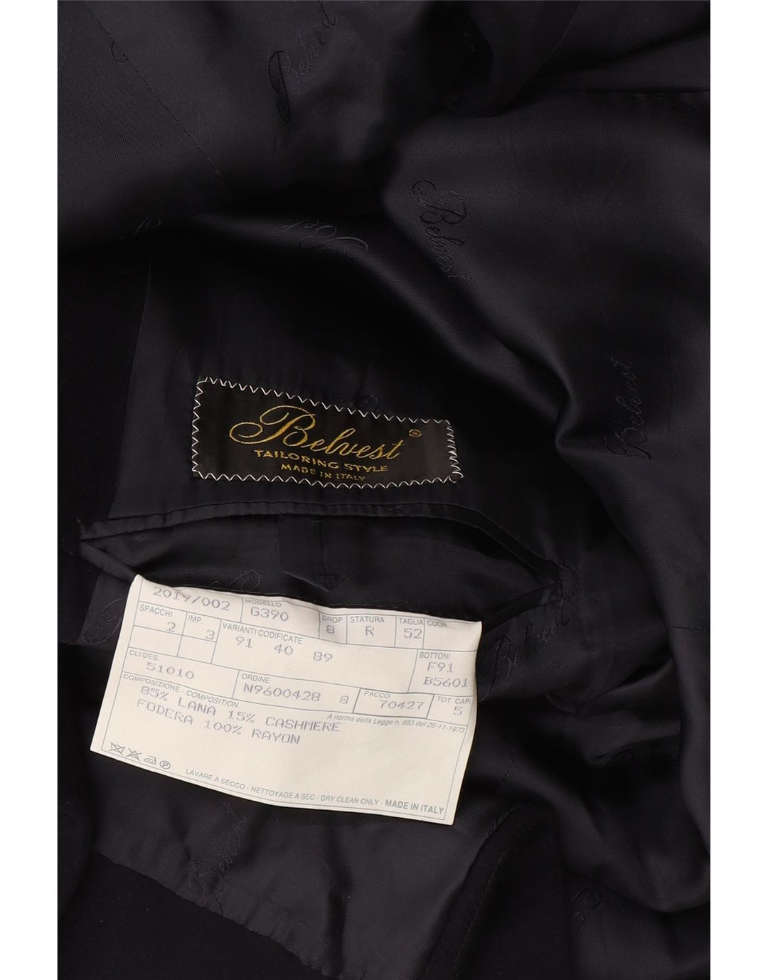 BELVEST Ανδρικό μπουφάν Blazer με διπλό στήθος IT 52 XL Navy Blue Wool