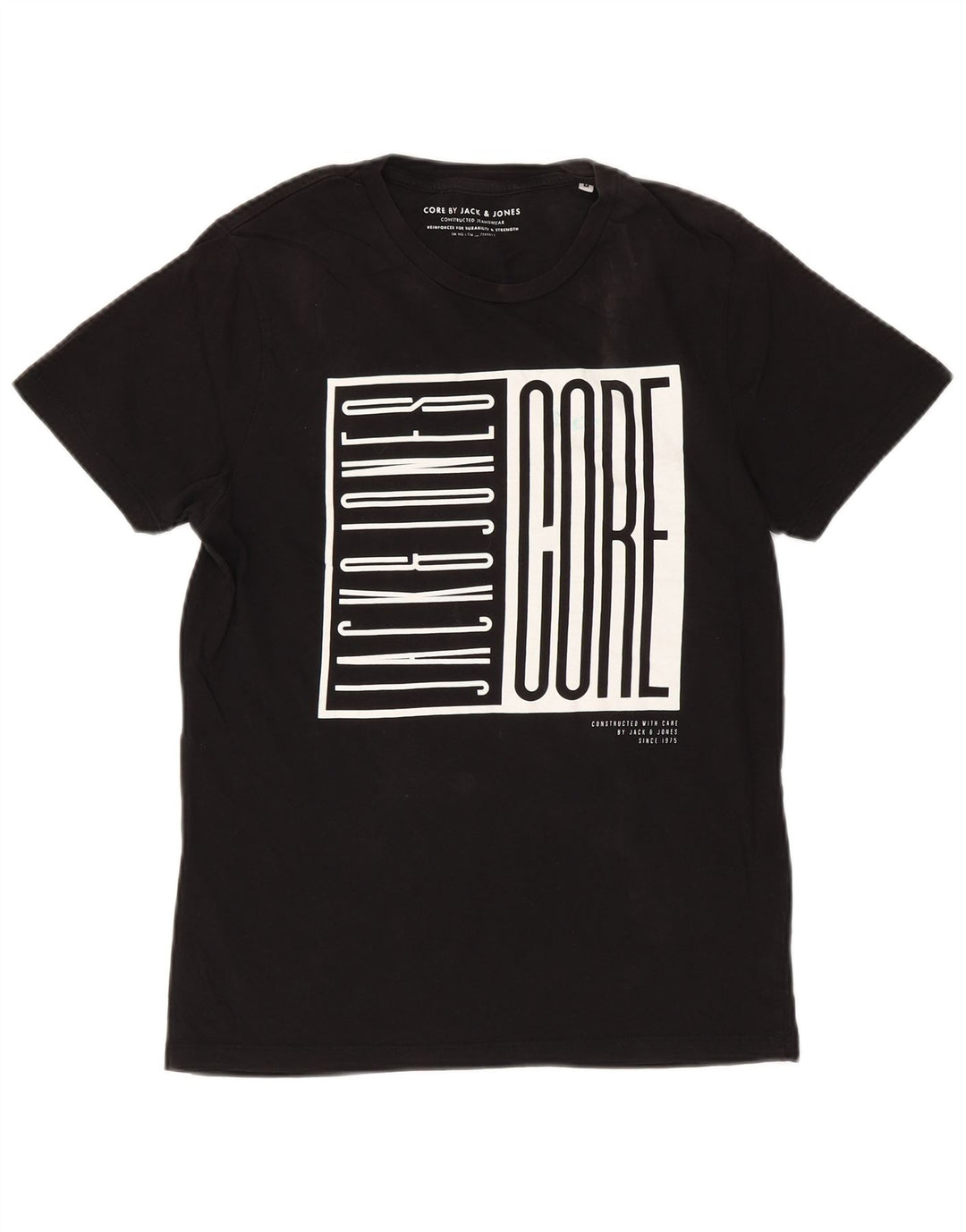 Jack & Jones Ανδρικό γραφικό T-Shirt Top Μεσαίο μαύρο βαμβακερό