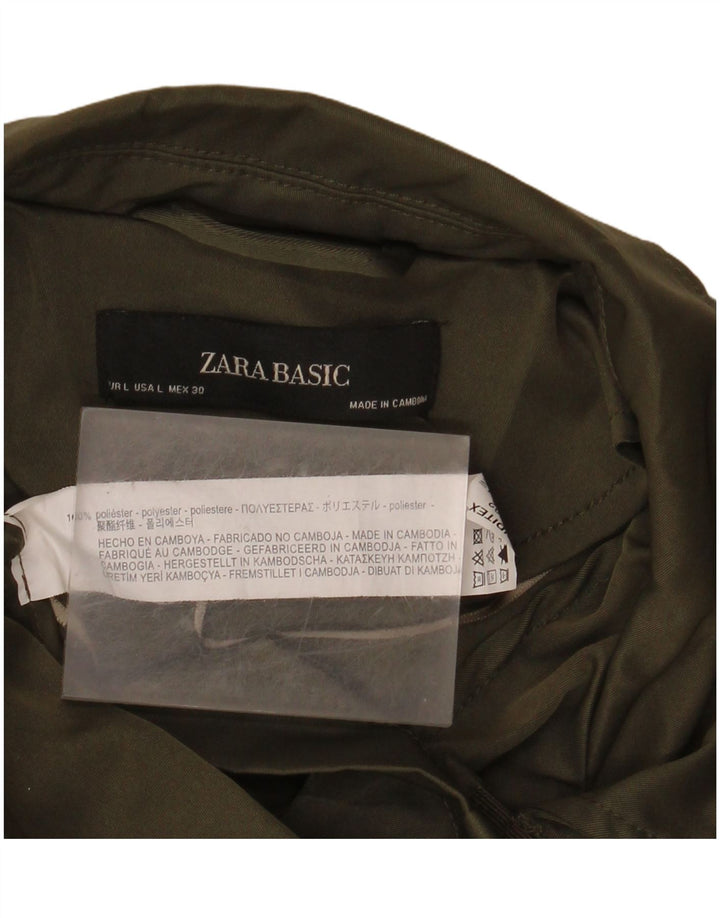 Zara Γυναικείο Military Jacket UK 16 Large Khaki Polyester