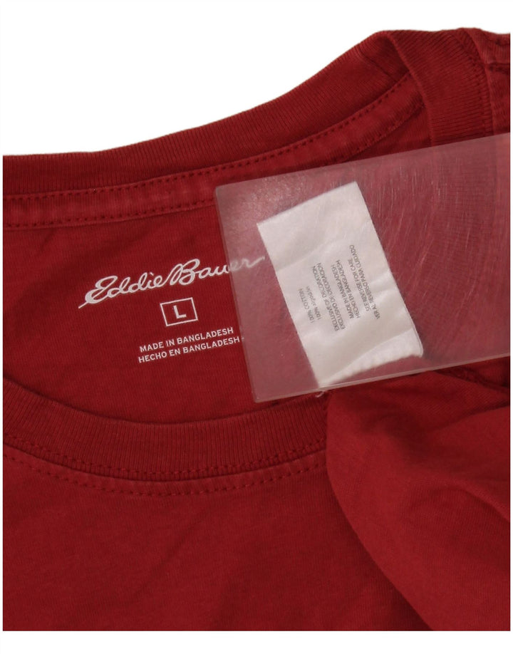 Eddie Bauer Ανδρικό T-Shirt Top μεγάλο κόκκινο βαμβακερό