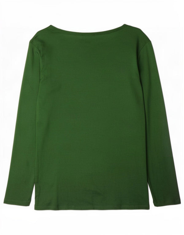Reiss Womens Top 3/4 Sleeve UK 10 Small Green Viscose