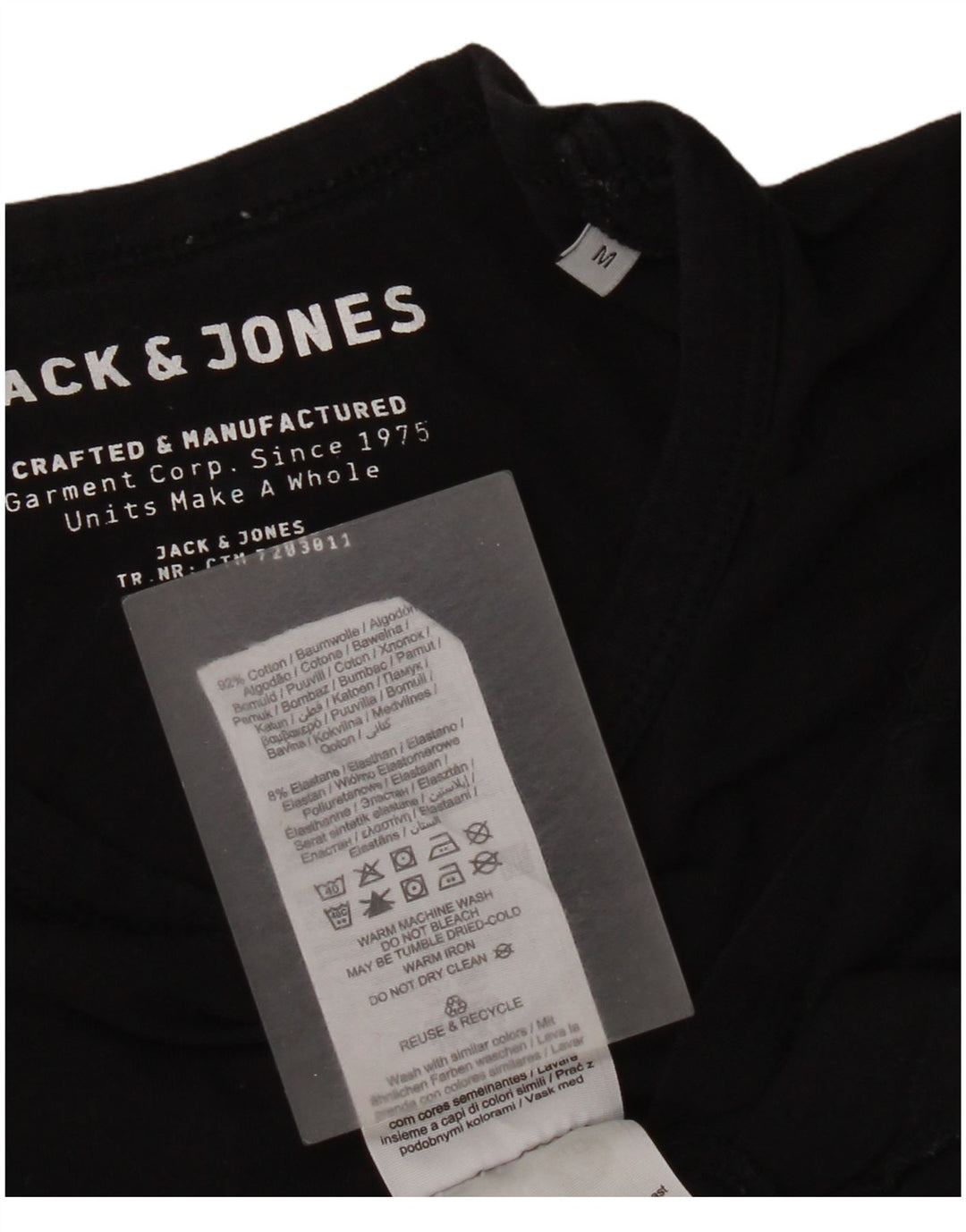Jack & Jones Ανδρικό T-Shirt Top Μεσαίο μαύρο βαμβακερό