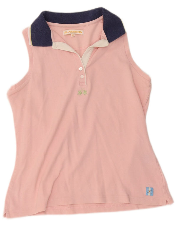 Γυναικείο αμάνικο μπλουζάκι πόλο La Martina UK 12 Medium Pink Colourblock