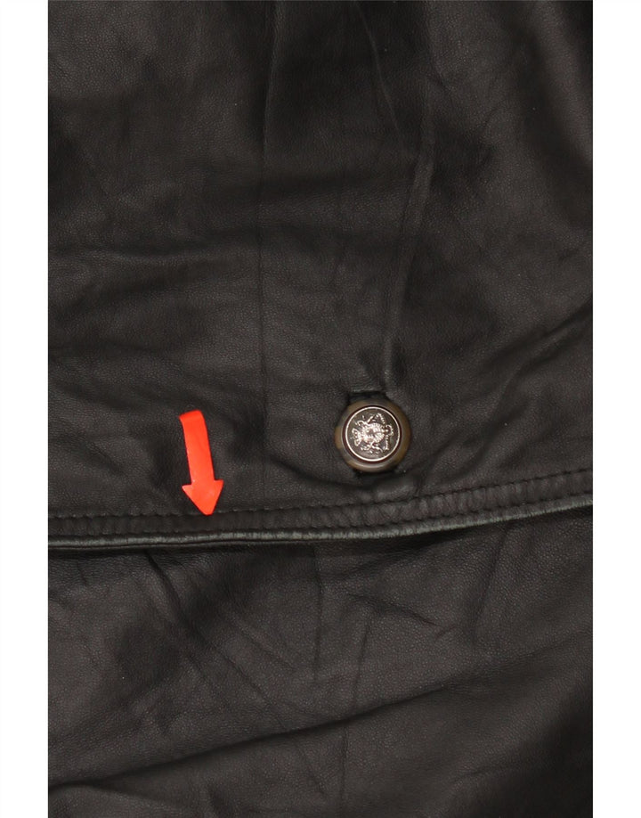 Bizzarro Ανδρικό τζάκετ Blazer 3 κουμπιών IT 54 2XL Μαύρο Δερμάτινο