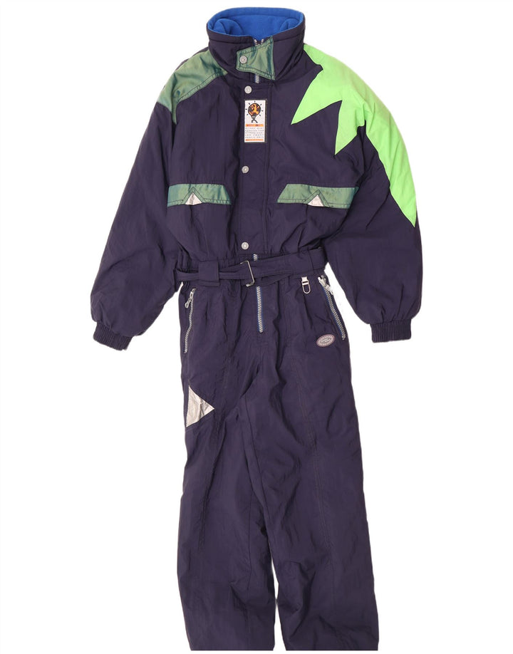 Vintage ανδρική φόρμα σκι IT 48 Medium Navy Blue Colorblock Πολυαμίδη