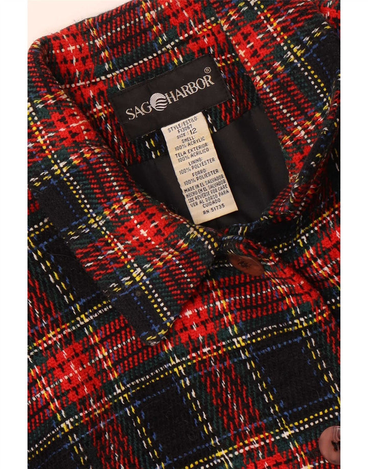 Sag Harbour Γυναικείο τζάκετ blazer 4 κουμπιών UK 12 μεσαία πολύχρωμη επιταγή
