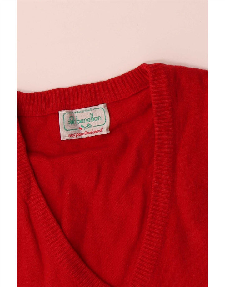 Ανδρικό γιλέκο Benetton Tank Top Μικρό κόκκινο αρνίσιο μαλλί