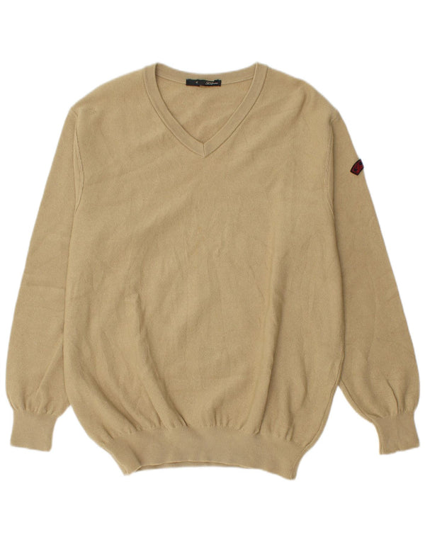 Ανδρικό πουλόβερ Les Copains με V λαιμόκοψη IT 56 XL Beige