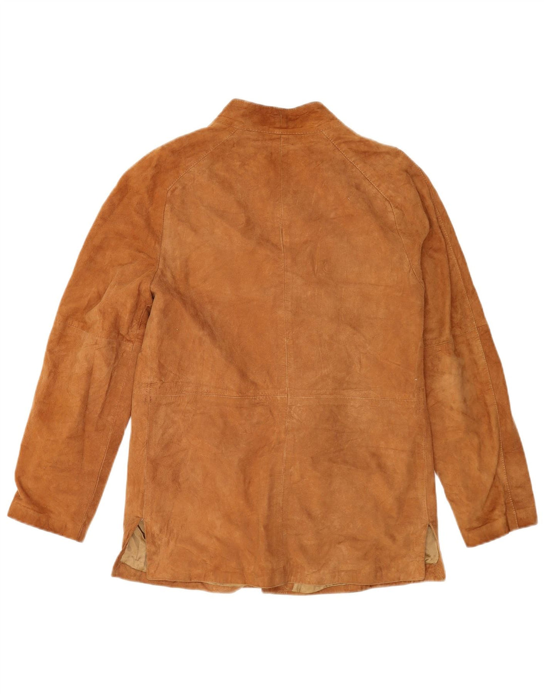 VINTAGE Γυναικείο Suede Jacket UK 14 Δερμάτινο μεσαίο καφέ